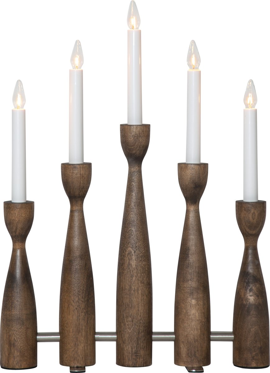 Midja 2.0 Brun De Star Trading - Bougeoir de l'Avent en bois de couleur noyer, élégant et moderne.