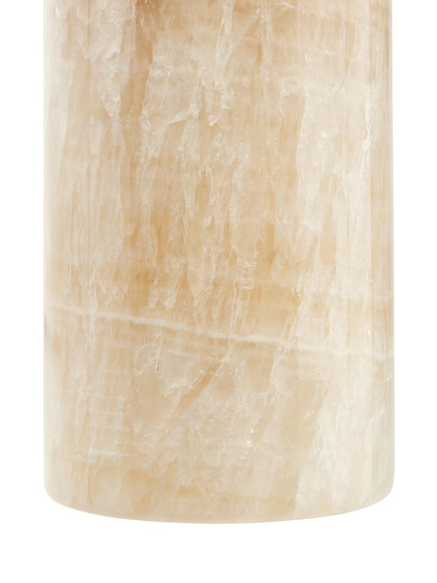 Lucie Ø7 Nature lampe de fenêtre De PR Home - Applique de fen&ecirc;tre en marbre, avec culot E14, c&acirc;ble textile noir de 4 m avec prise.