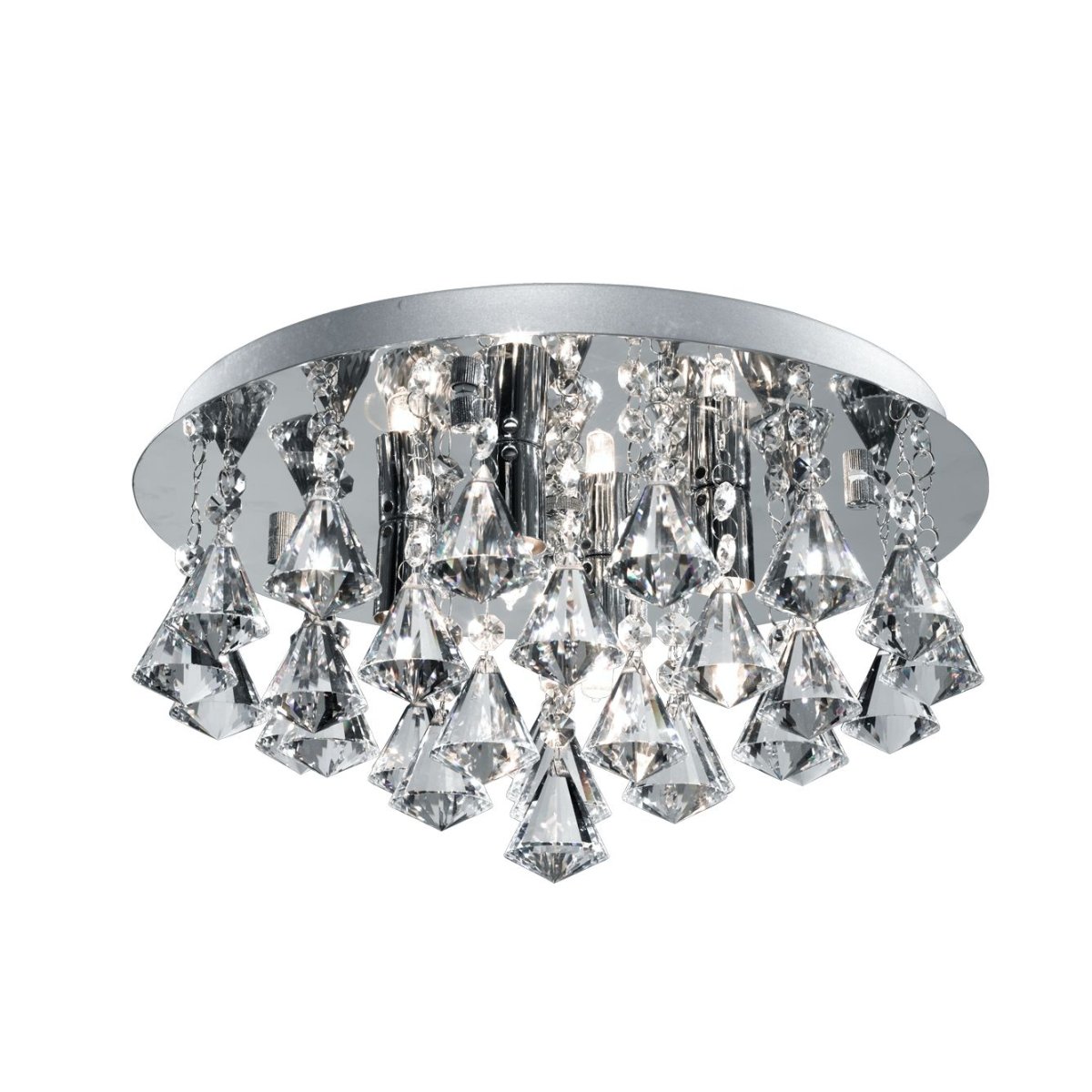 Hanna Ø38 Chrome lampe de salle de bain De Searchlight - Avec sa base chromée et ses jolis détails de suspension, cette lampe devient un accroche-regard élégant qui s'intègre parfaitement dans les salles de bains modernes.