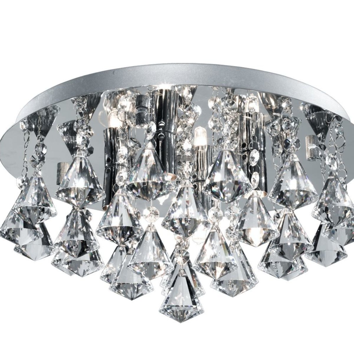 Hanna Ø38 Chrome lampe de salle de bain De Searchlight - Avec sa base chromée et ses jolis détails de suspension, cette lampe devient un accroche-regard élégant qui s'intègre parfaitement dans les salles de bains modernes.