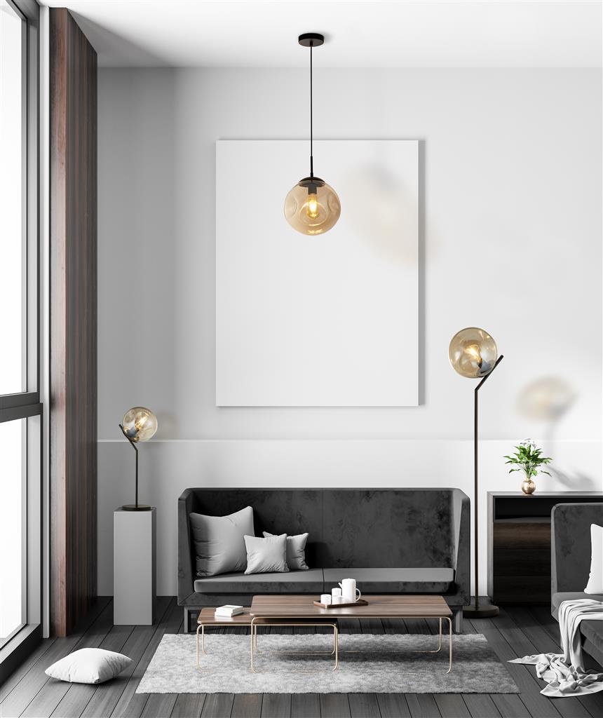 Punch Ø25 Champagne suspension De Searchlight - Pour un rendu harmonieux, il est conseillé d'installer plusieurs luminaires en ligne au-dessus de la cuisine ou de la table à manger.