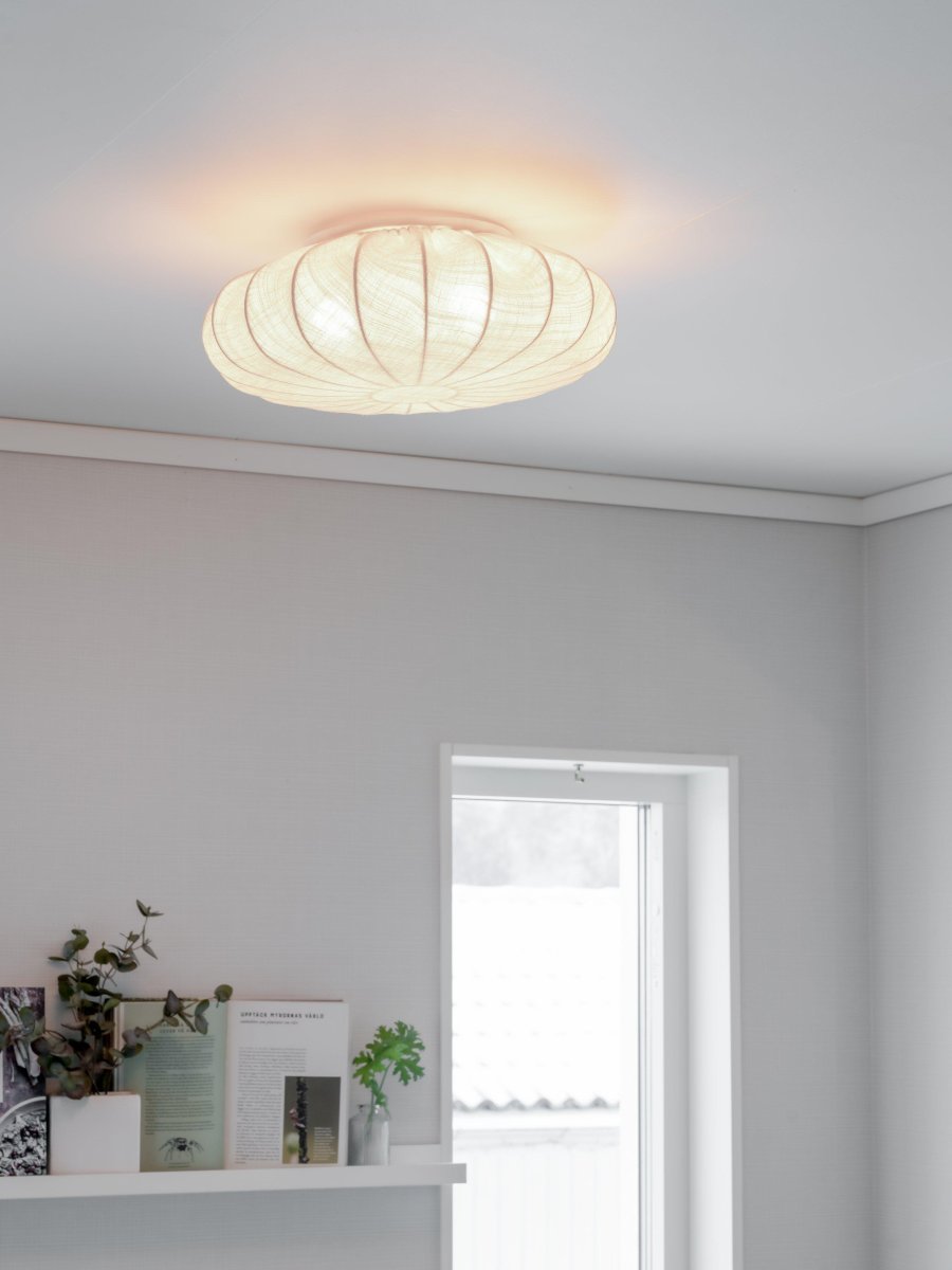Florenzo Ø56 Gris plafonnier De PR Home - Plafonnier en tissu de lin avec une belle structure.