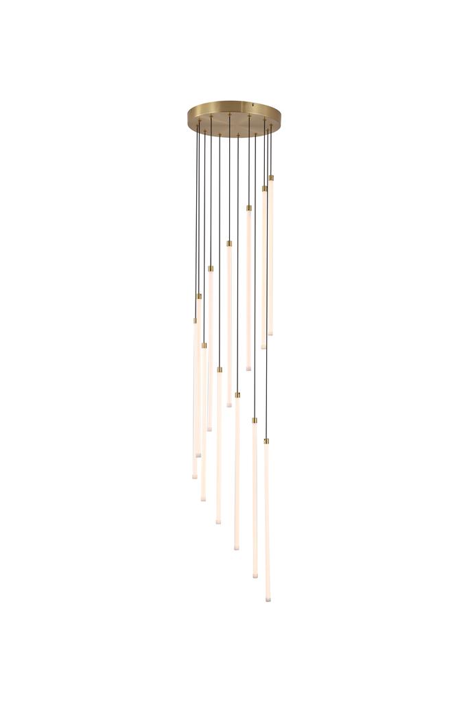Flare Ø35 Laiton suspension De Searchlight - La température de couleur est réglable, du blanc chaud au blanc froid, et l'intensité lumineuse est modulable à l'aide de la télécommande fournie.