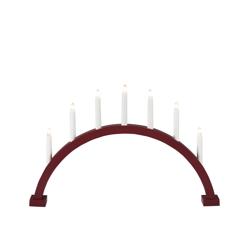 Arch 7 Lights Rouge foncé mat De Konstsmide - Equip&eacute; d'ampoules qui fournissent une lumi&egrave;re agr&eacute;able et contribuent &agrave; une atmosph&egrave;re chaleureuse pendant la p&eacute;riode de No&euml;l.