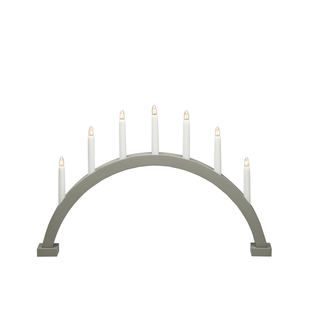Arch 7 Lights Gris/Vert Mat De Konstsmide - Equip&eacute; d'ampoules qui fournissent une lumi&egrave;re agr&eacute;able et contribuent &agrave; une atmosph&egrave;re chaleureuse pendant la p&eacute;riode de No&euml;l.