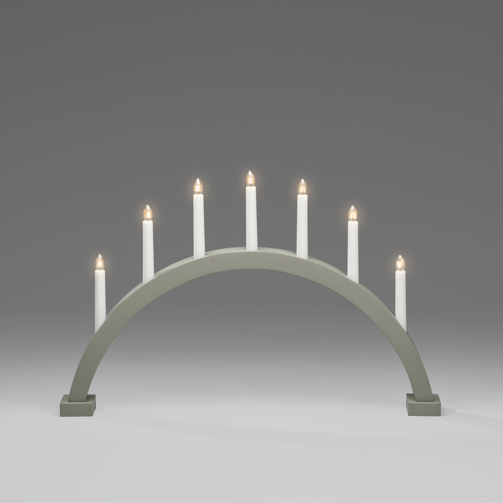 Arch 7 Lights Gris/Vert Mat De Konstsmide - Equip&eacute; d'ampoules qui fournissent une lumi&egrave;re agr&eacute;able et contribuent &agrave; une atmosph&egrave;re chaleureuse pendant la p&eacute;riode de No&euml;l.