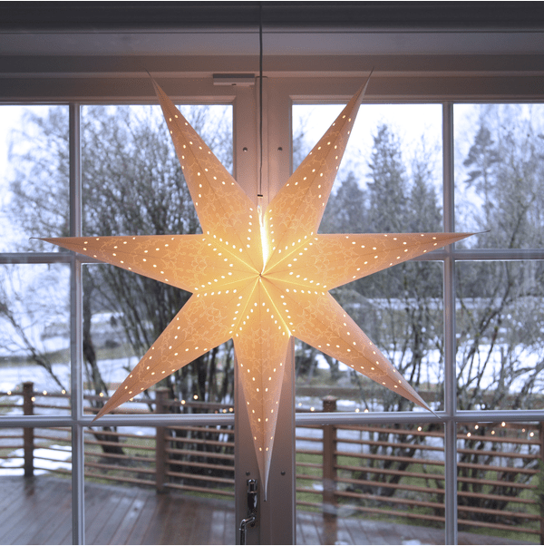 Sensy Ø100 Blanc De Star Trading - &Eacute;toile en papier &agrave; motifs de couleur blanche.