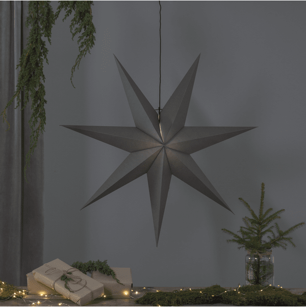 Ozen Ø100 Gris De Star Trading - Étoile en papier gris de 100 cm de diamètre.