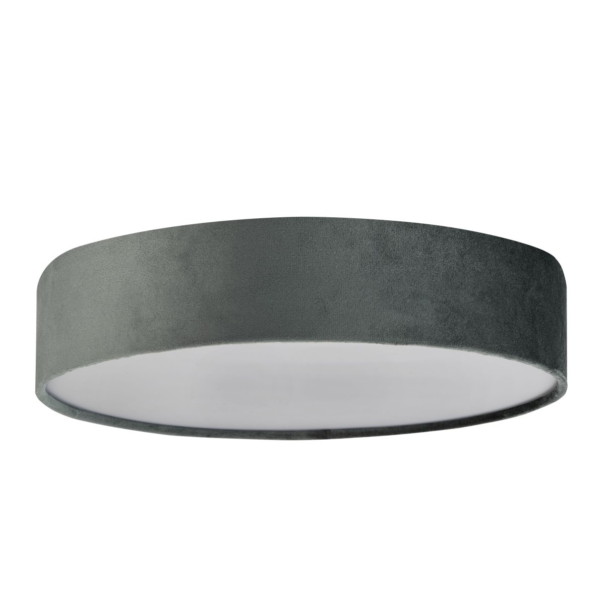 Drum Ø50 Gris plafonnier De Searchlight - Avec trois sources lumineuses et un diffuseur opale, il crée une atmosphère moderne et élégante dans la pièce.