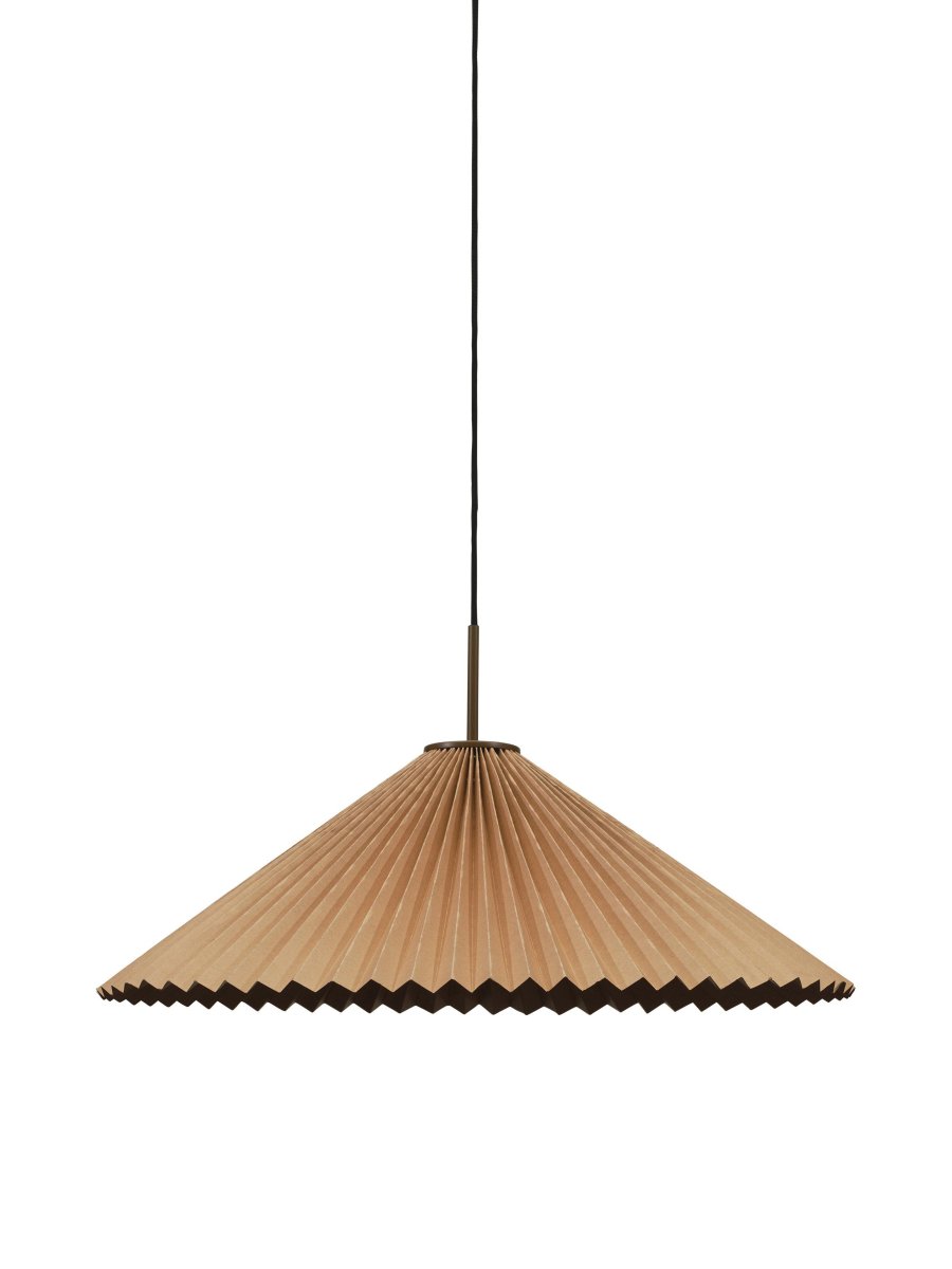 Dora Ø60 Brun suspension De PR Home - Le luminaire dispose d'une douille E27 et est pr&eacute;par&eacute; pour une connexion sans terre et une suspension par crochet sur une douille de plafond existante.