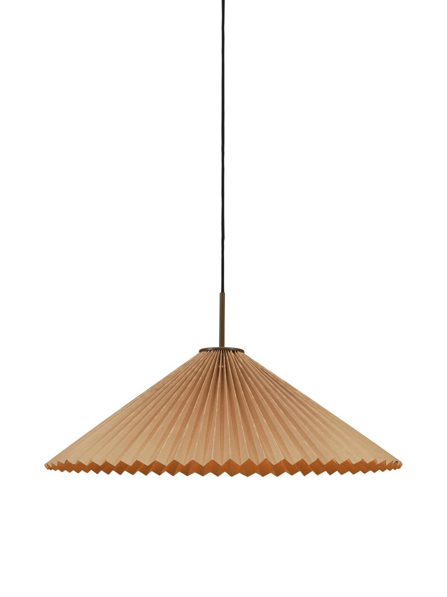 Dora Ø60 Brun suspension De PR Home - Le luminaire dispose d'une douille E27 et est pr&eacute;par&eacute; pour une connexion sans terre et une suspension par crochet sur une douille de plafond existante.