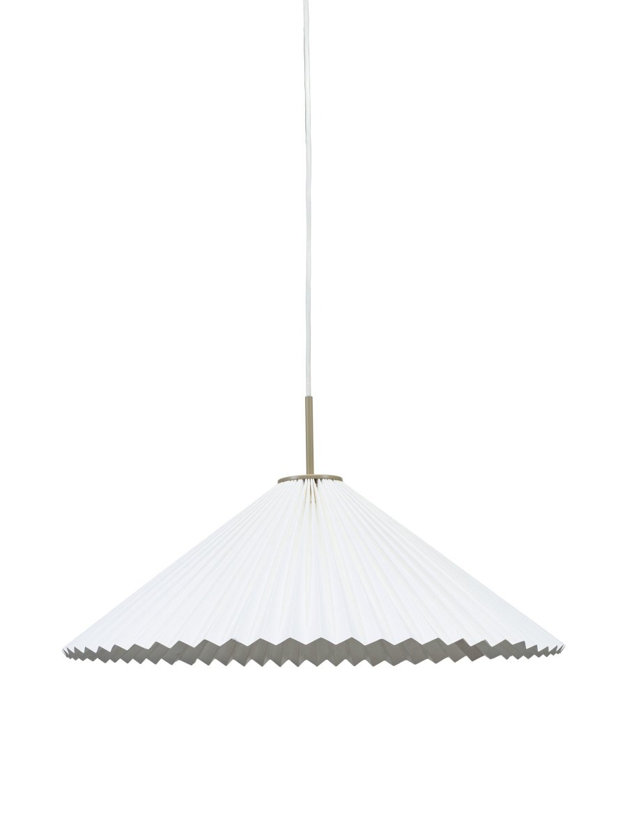 Dora Ø60 Blanc suspension De PR Home - Le luminaire dispose d'une douille E27 et est pr&eacute;par&eacute; pour une connexion sans terre et une suspension par crochet sur une douille de plafond existante.