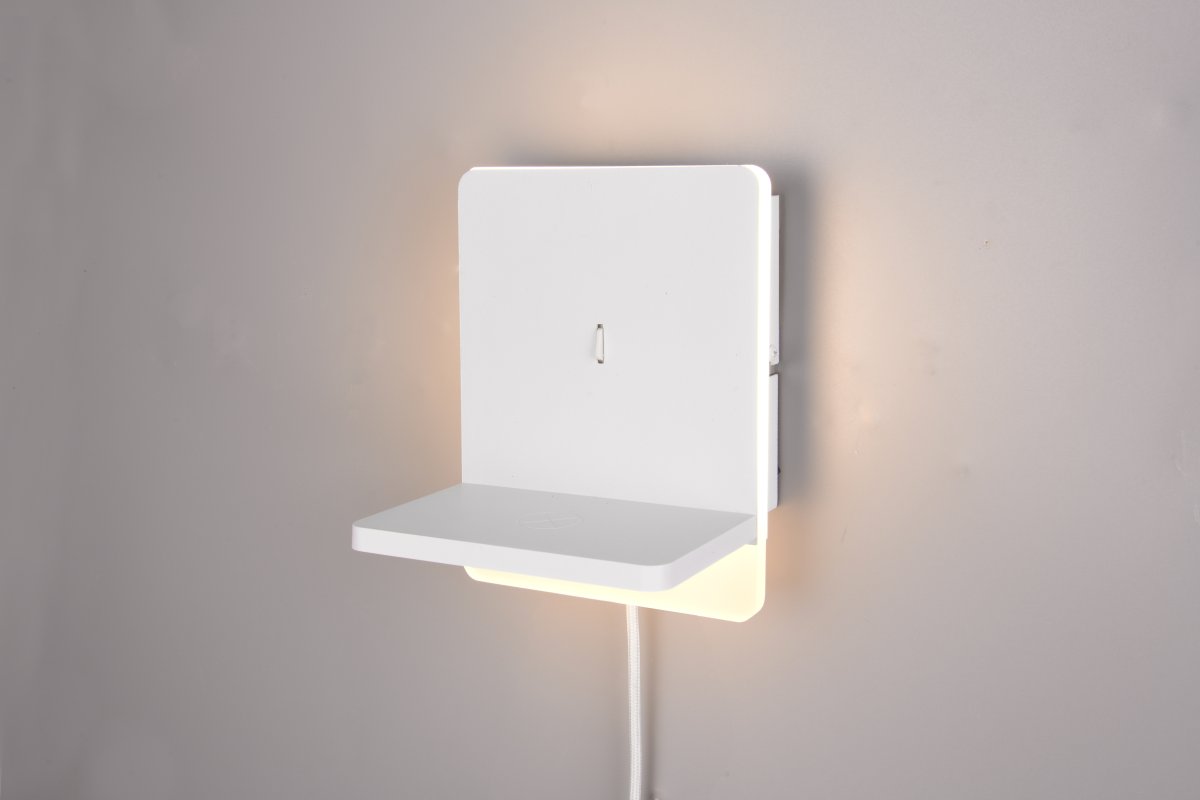 Fairfield 20cm Blanc applique murale De Trio Lighting - La fonction FLEXconnect permet à la fois une installation permanente et une installation avec un câble et une prise murale.