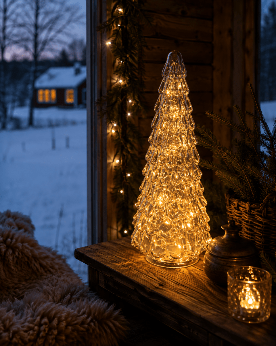 Épicéa 30cm Brun De Pixie Design - Ce sapin aux formes &eacute;l&eacute;gantes est orn&eacute; d'une guirlande de 100 petites LED diffusant une douce lumi&egrave;re blanche chaude.