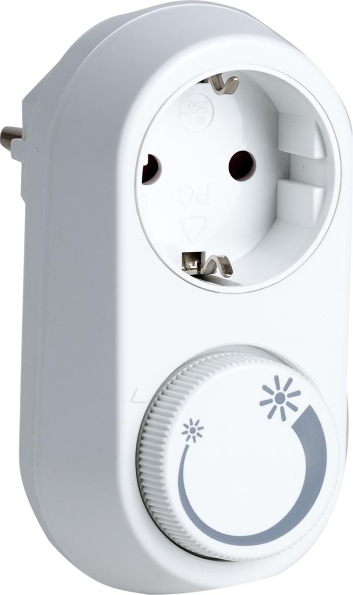  Variateur pour prise 3-24W Blanc De - Compatible avec les ampoules &agrave; incandescence, les ampoules halog&egrave;nes 230 V (3&ndash;200 W) et la plupart des ampoules LED (3&ndash;24 W).
