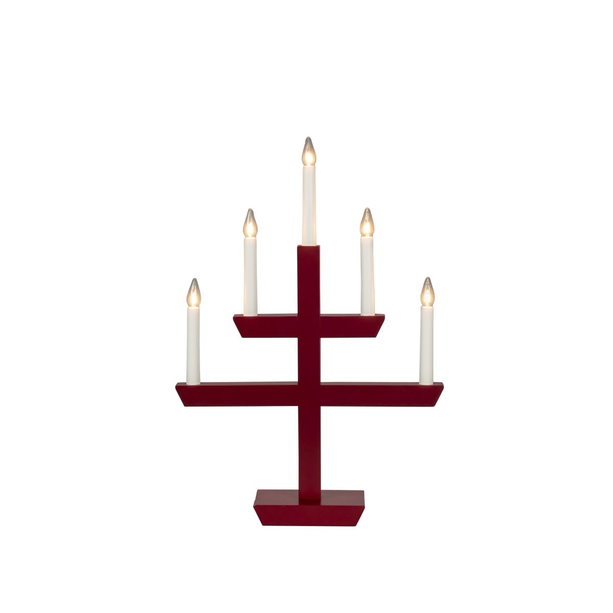 Wooden Candelabra 5 Lights ROUGE De Konstsmide - La combinaison de la sensation classique du bois et de la forme moderne en fait un ajout &eacute;l&eacute;gant &agrave; n'importe quelle maison.