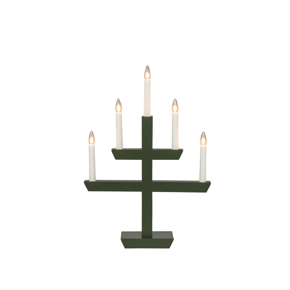 Wooden Candelabra 5 Lights Vert foncé De Konstsmide - La combinaison de la sensation classique du bois et de la forme moderne en fait un ajout &eacute;l&eacute;gant &agrave; n'importe quelle maison.