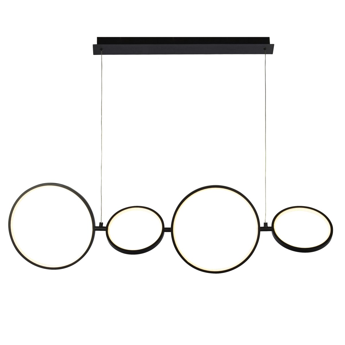 Cirque 110cm Noir suspension De Searchlight - La longueur de suspension réglable lors de l'installation et l'option d'un variateur le rendent idéal pour un placement au-dessus des comptoirs de cuisine et des tables à manger.