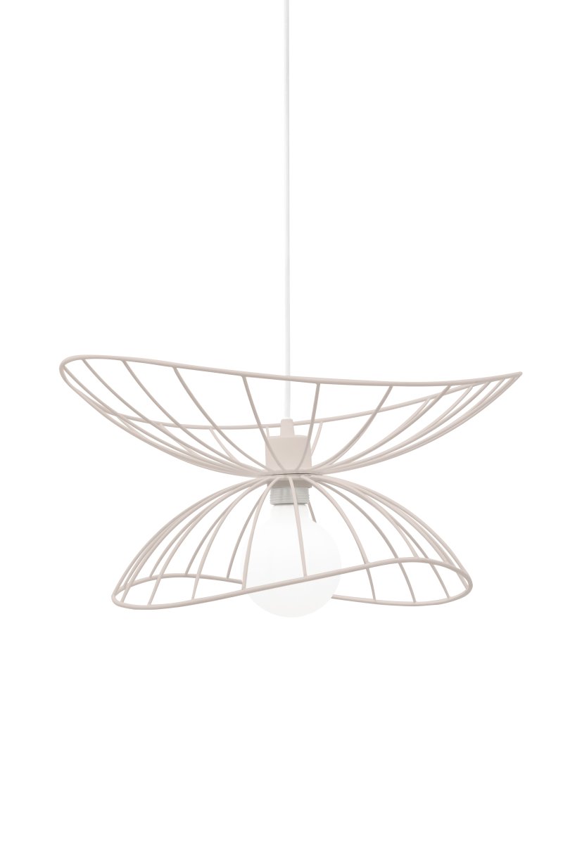 Ray Ø45 Beige suspension De Globen Lighting - Les deux abat-jour peuvent &ecirc;tre dispos&eacute;s de diff&eacute;rentes mani&egrave;res&nbsp;: superpos&eacute;s ou encastr&eacute;s pour une suspension plus basse.