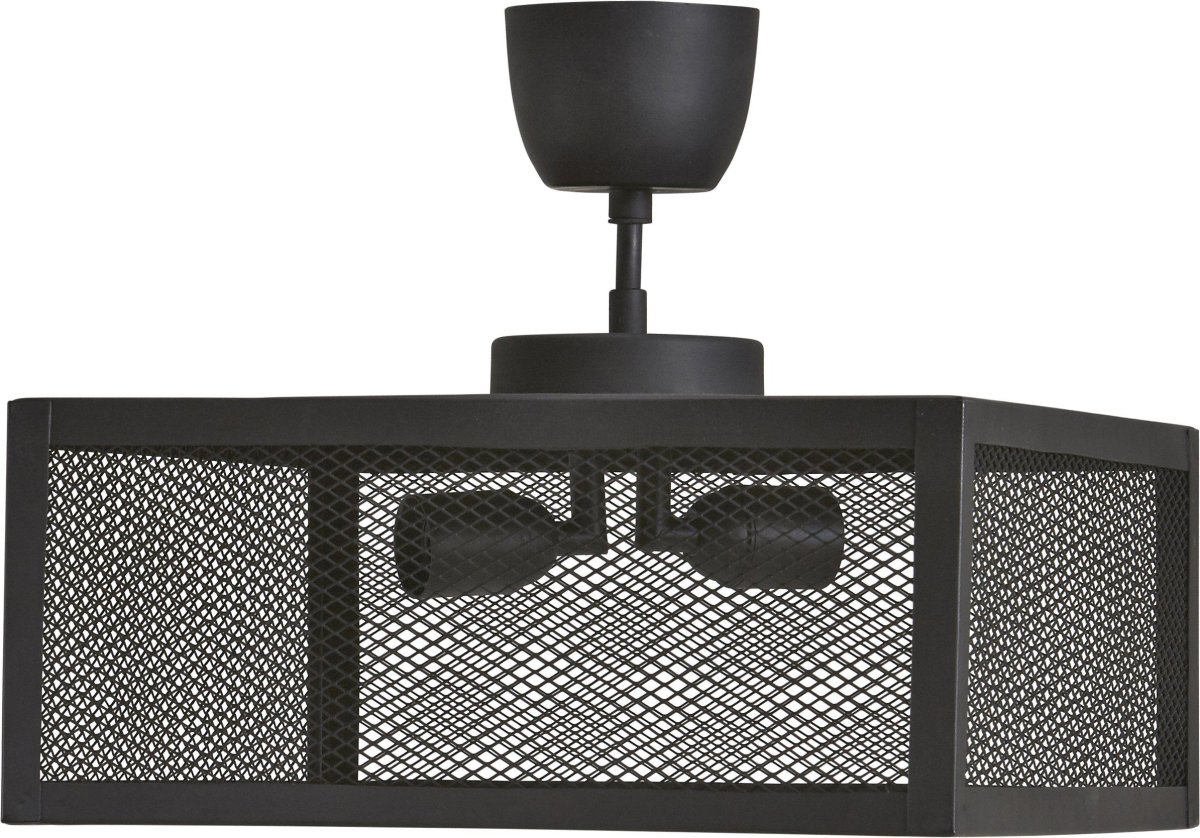 Grid 35cm Noir plafonnier De PR Home - Le plafonnier Grid en m&eacute;tal noir avec suspension &agrave; crochet est une lampe robuste qui s'int&egrave;gre bien dans de nombreux environnements.