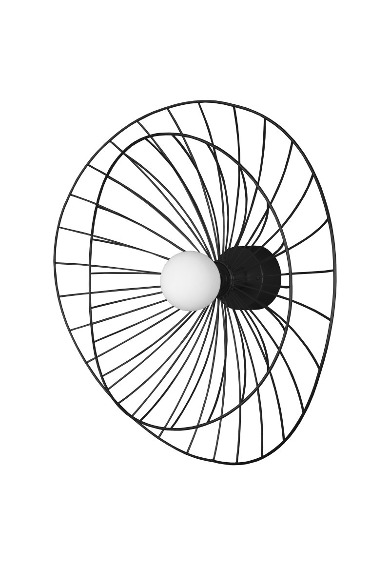 Ray Ø60 Noir applique murale De Globen Lighting - Une fois fix&eacute; au plafond, le luminaire est dimmable.