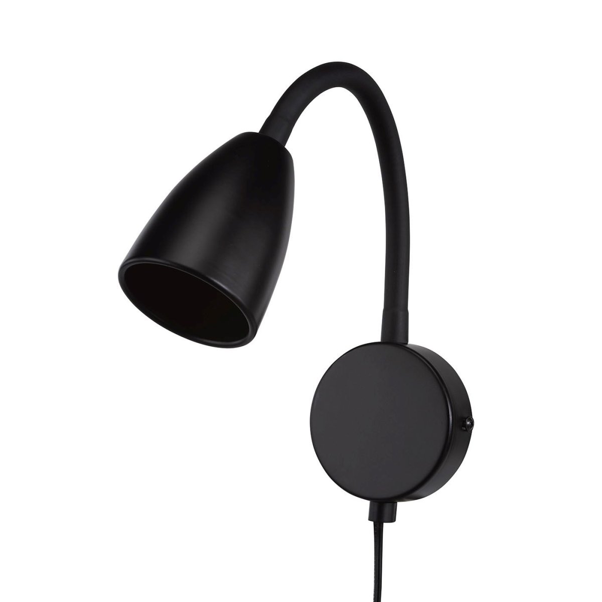 Moa Noir lampe de lecture De Oriva - Le bras flexible vous permet d'ajuster facilement la direction de la lumi&egrave;re, ce qui la rend parfaite comme lampe de chevet ou dans le bureau.