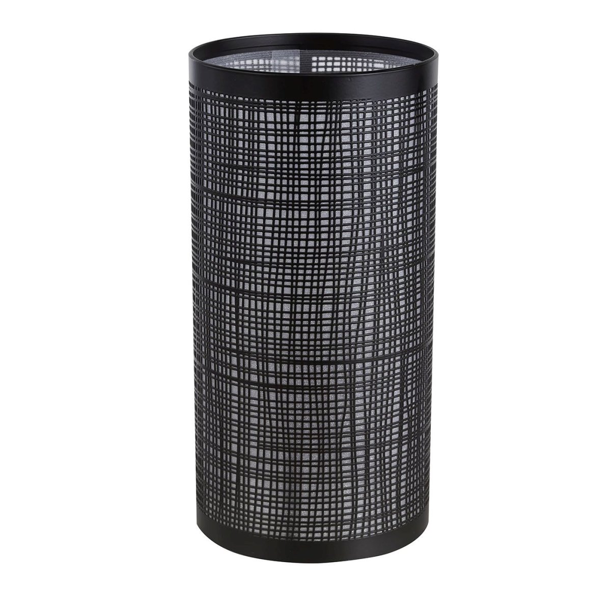 Linn 20cm Noir lampe de table De Oriva - Cette lampe de table élégante avec son design cylindrique et son abat-jour perforé ajoutera une touche moderne et sophistiquée à votre pièce.
