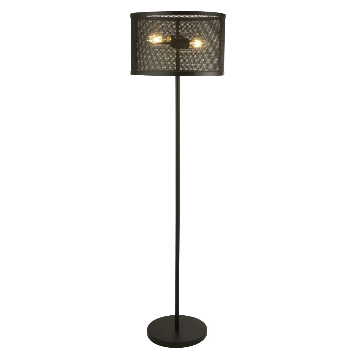 Lydia Noir lampadaire De Searchlight - Le design &eacute;l&eacute;gant et la finition noire mate font de la lampe une combinaison parfaite de fonctionnalit&eacute; et d'esth&eacute;tique, id&eacute;ale pour mettre en valeur votre salon, votre chambre ou votre bureau.