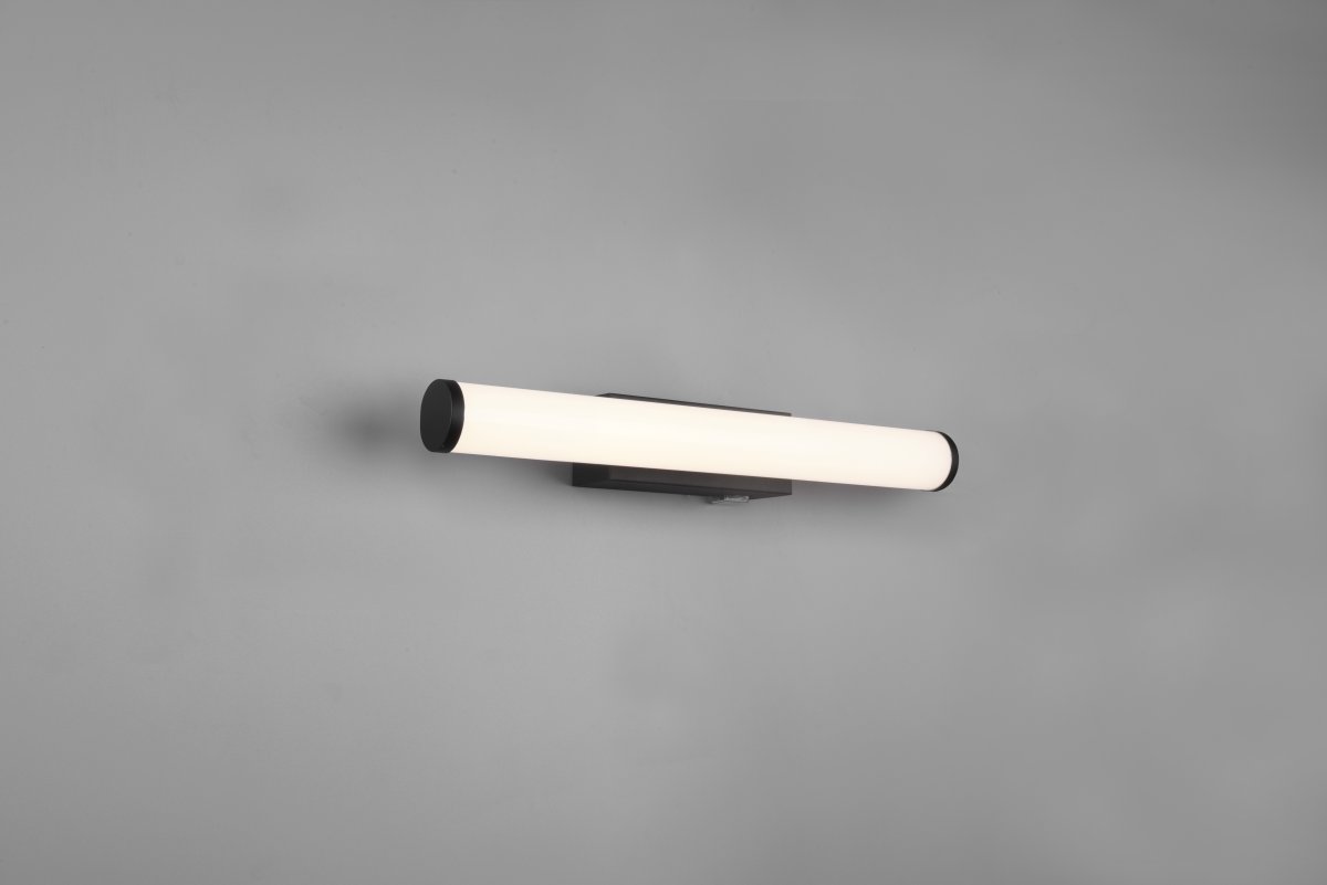 Mattimo 40cm Noir lampe de salle de bain De Trio Lighting - Avec son design allongé et sa lumière douce et uniforme, il est idéal pour une utilisation au-dessus du miroir à 40,5 cm.