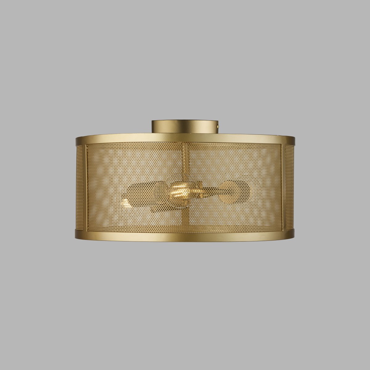 Fishnet Ø45 Or mat plafonnier De Searchlight - Ce superbe plafonnier en résille doré renferme trois sources lumineuses dans une belle cage en résille décorative.