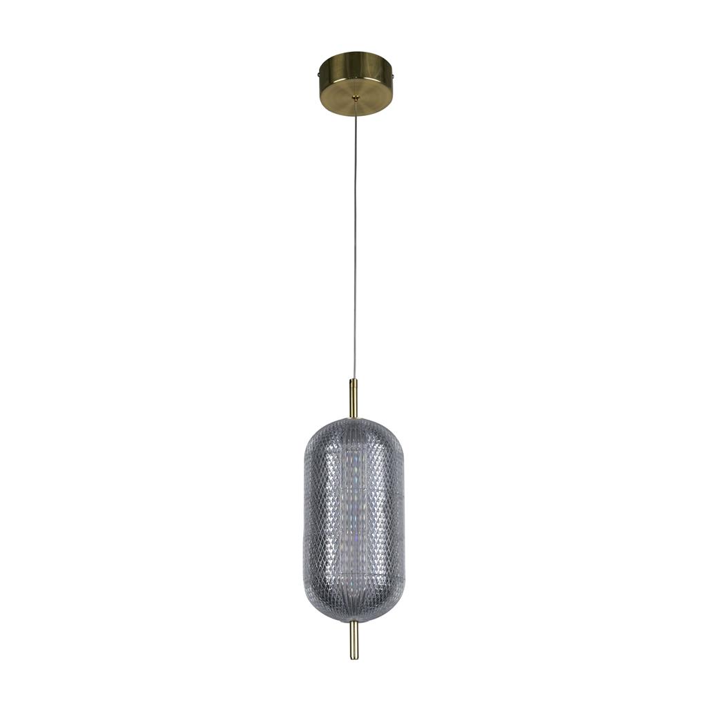 Capsule Ø15 Laiton suspension De Searchlight - Capsule est une suspension élégante et moderne avec des détails en laiton satiné et un abat-jour en verre acrylique qui diffuse une lumière douce et agréable.