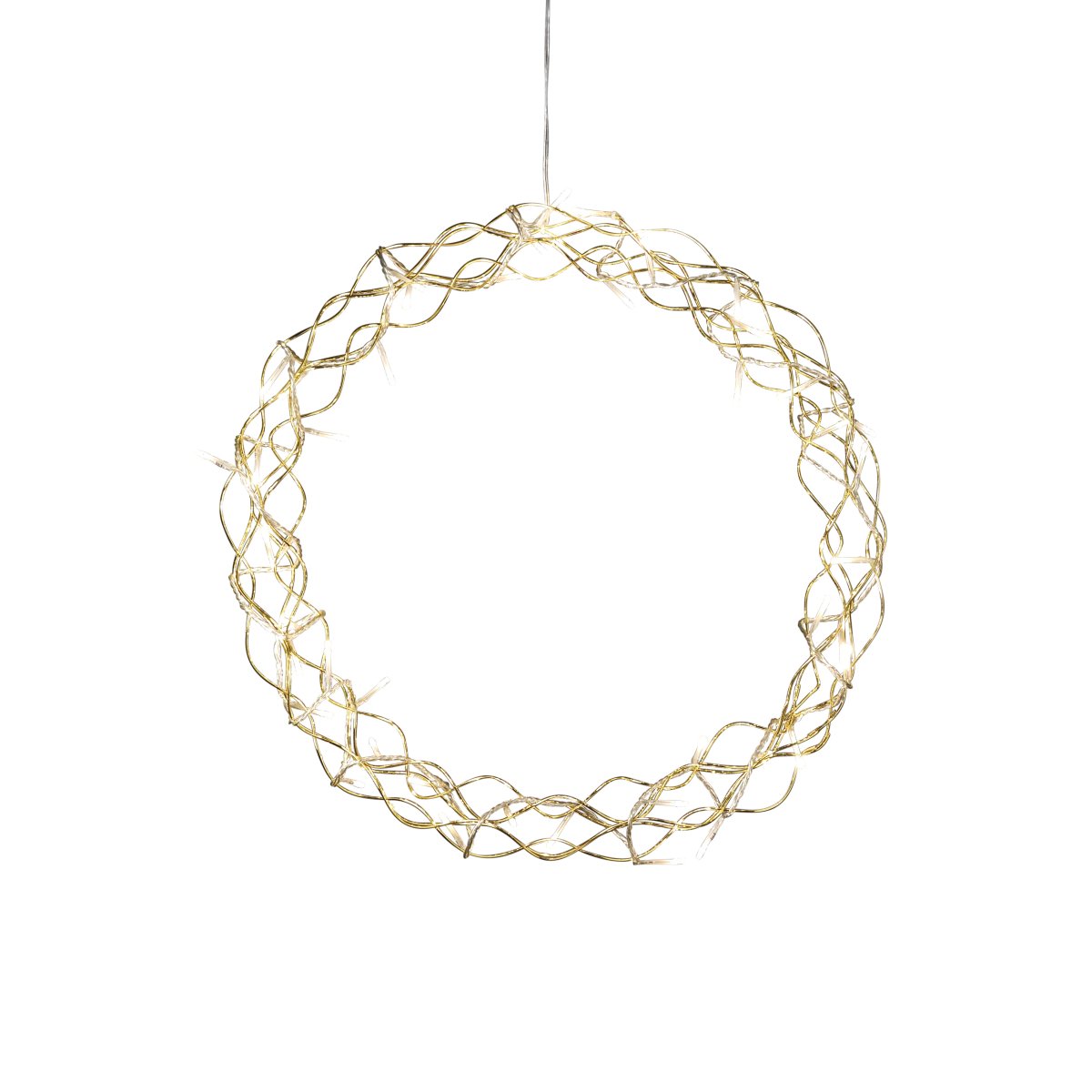 Couronne LED Ø45 Or De Konstsmide - D'un diam&egrave;tre de 45 cm, cette guirlande est une magnifique d&eacute;coration &agrave; suspendre &agrave; une fen&ecirc;tre ou &agrave; un mur, apportant une touche de confort suppl&eacute;mentaire durant les mois les plus sombres.