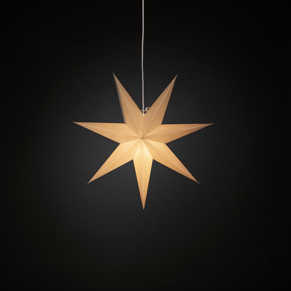 Étoile En Papier Ø60 Grège De Konstsmide - Avec son design &eacute;l&eacute;gant et sa lumi&egrave;re douce, il cr&eacute;e une atmosph&egrave;re de No&euml;l calme et chaleureuse.