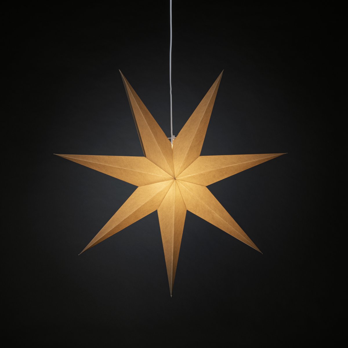 Étoile En Papier Ø78 Grège De Konstsmide - Avec son design &eacute;l&eacute;gant et sa lumi&egrave;re douce, il cr&eacute;e une atmosph&egrave;re de No&euml;l calme et chaleureuse.