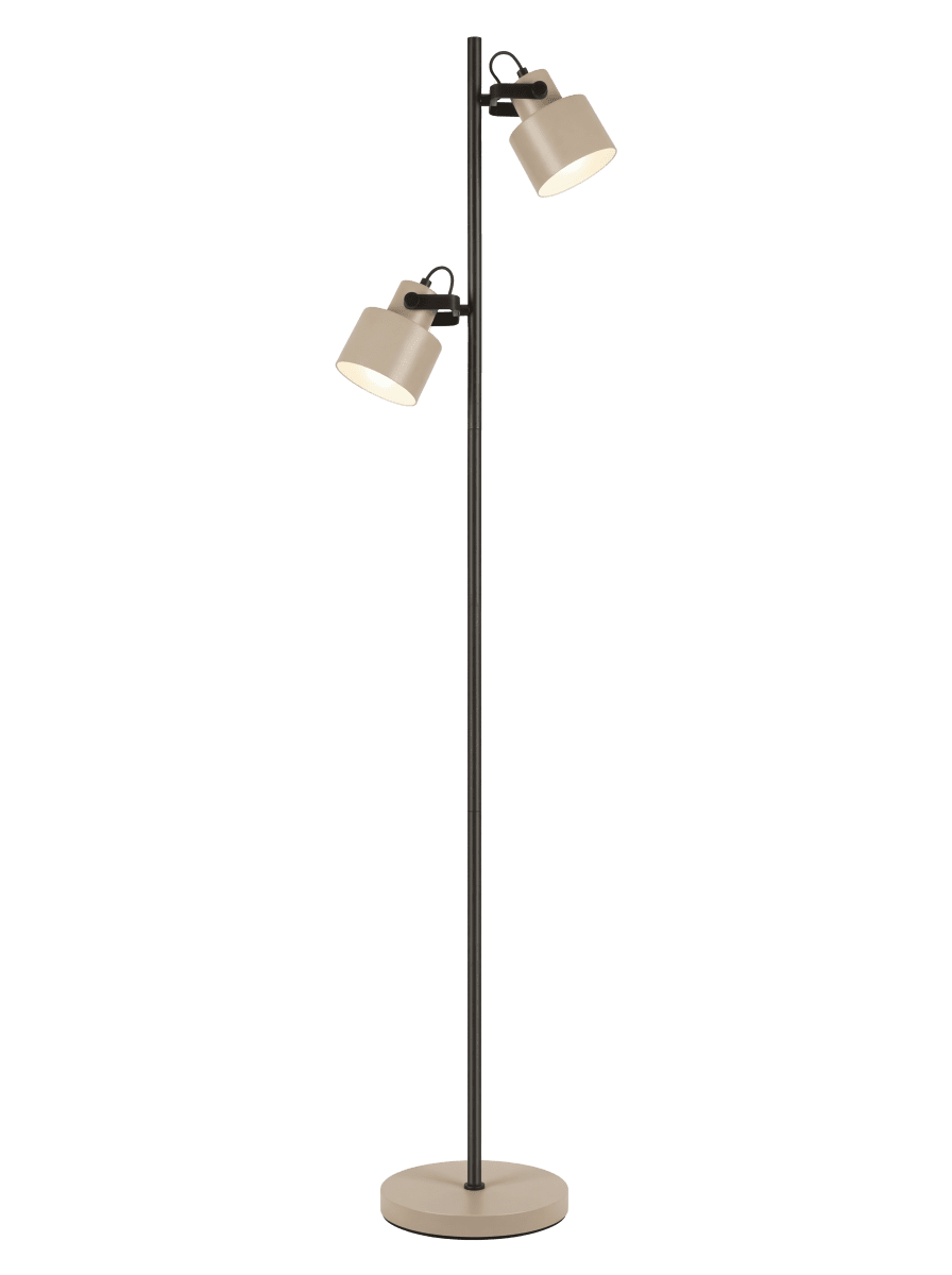  City 2 Beige/noir lampadaire De Aneta Lighting - Le lampadaire City s&eacute;duit par son design moderne et &eacute;l&eacute;gant, alliant avec raffinement le m&eacute;tal noir et beige.
