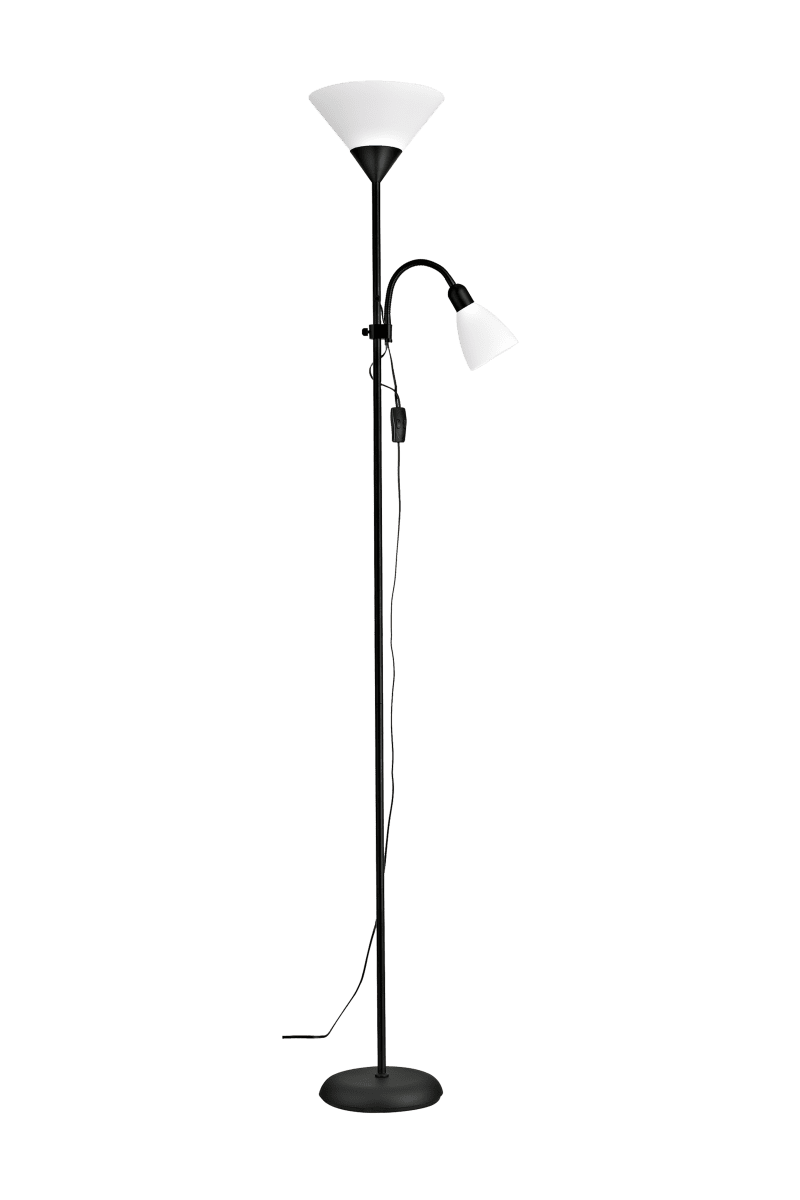  Vigo Noir lampadaire De Aneta Lighting - Le lampadaire Vigo allie avec style et praticit&eacute; les avantages d'un lampadaire et d'une lampe de table.
