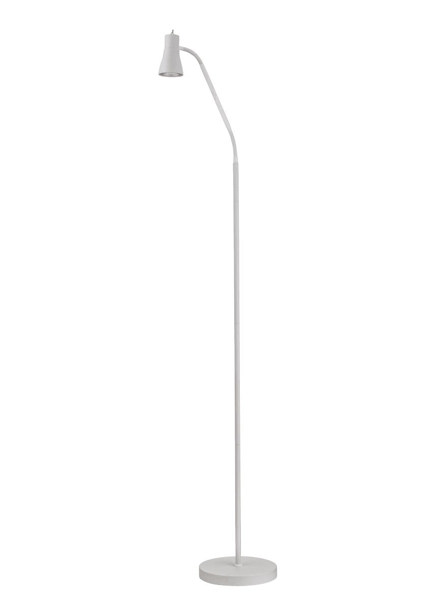 Boden Blanc lampadaire De Aneta Lighting - Le lampadaire Boden s&eacute;duit par son design &eacute;l&eacute;gant et fonctionnel, id&eacute;al comme lampe de lecture &agrave; c&ocirc;t&eacute; du canap&eacute; ou de votre repose-pieds pr&eacute;f&eacute;r&eacute;.