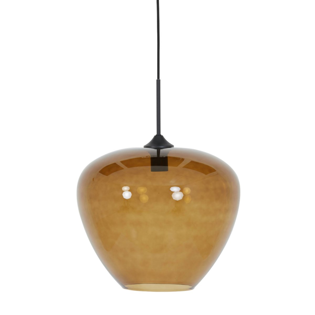 Mayson Ø40 Brun suspension De Light & Living - Mayson est une suspension &eacute;l&eacute;gante et raffin&eacute;e dot&eacute;e d'un abat-jour en verre teint&eacute; marron qui diffuse une lumi&egrave;re douce et agr&eacute;able.