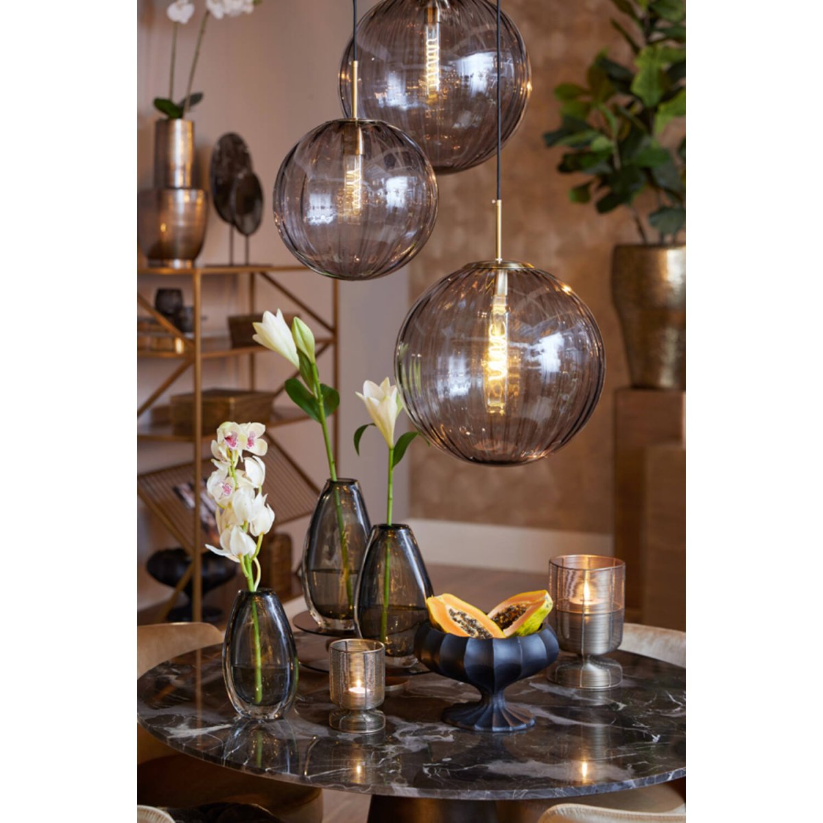 Magdala Ø30 Gris suspension De Light & Living - 