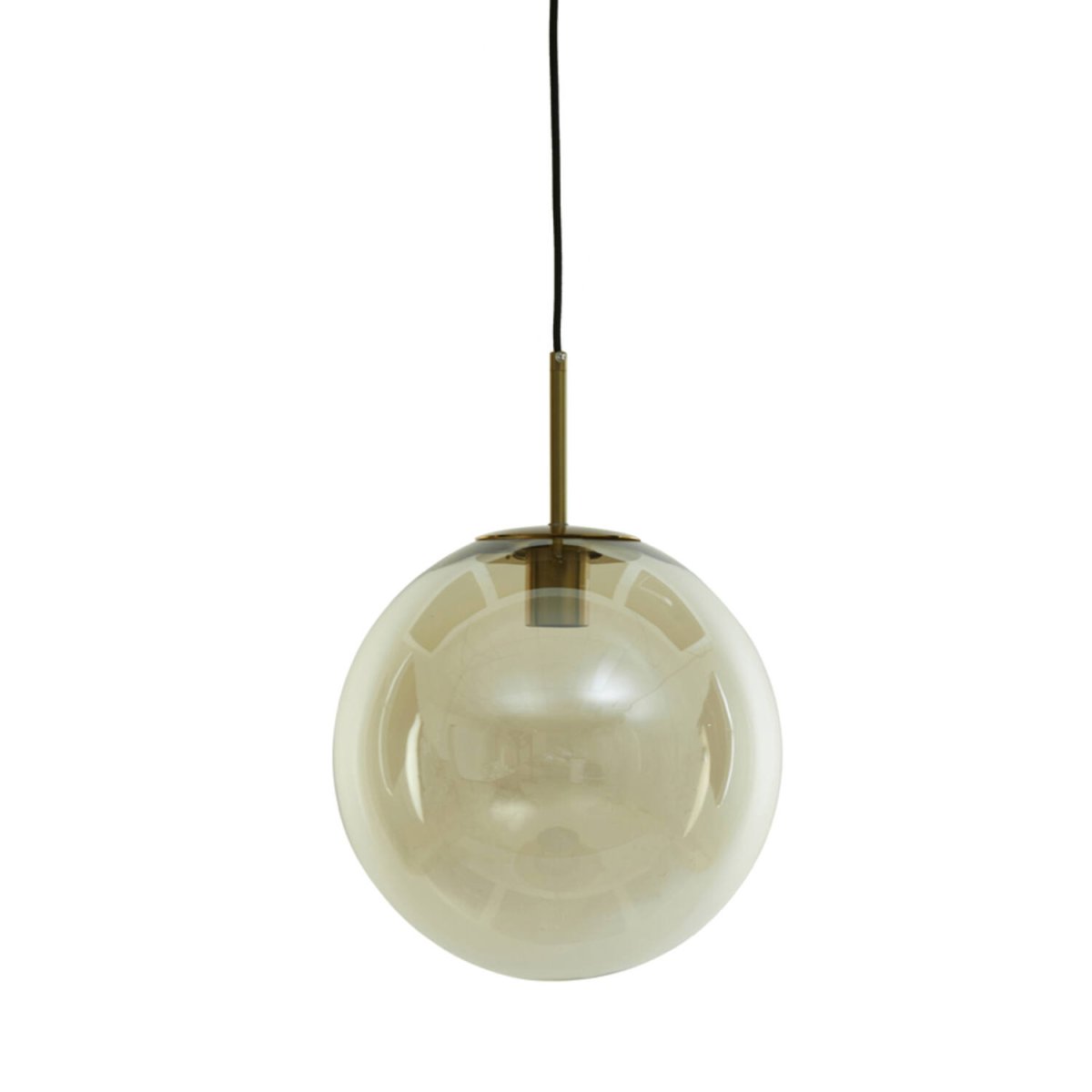 Medina Ø40 Ambre suspension De Light & Living - Medina est une suspension élégante et raffinée, dotée d'un abat-jour rond en verre ambré et de détails effet bronze.