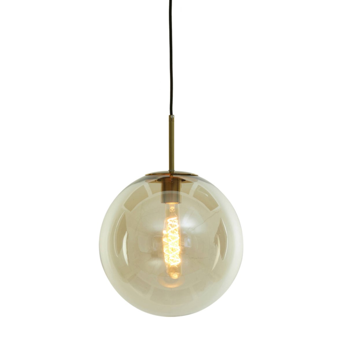 Medina Ø40 Ambre suspension De Light & Living - Medina est une suspension élégante et raffinée, dotée d'un abat-jour rond en verre ambré et de détails effet bronze.