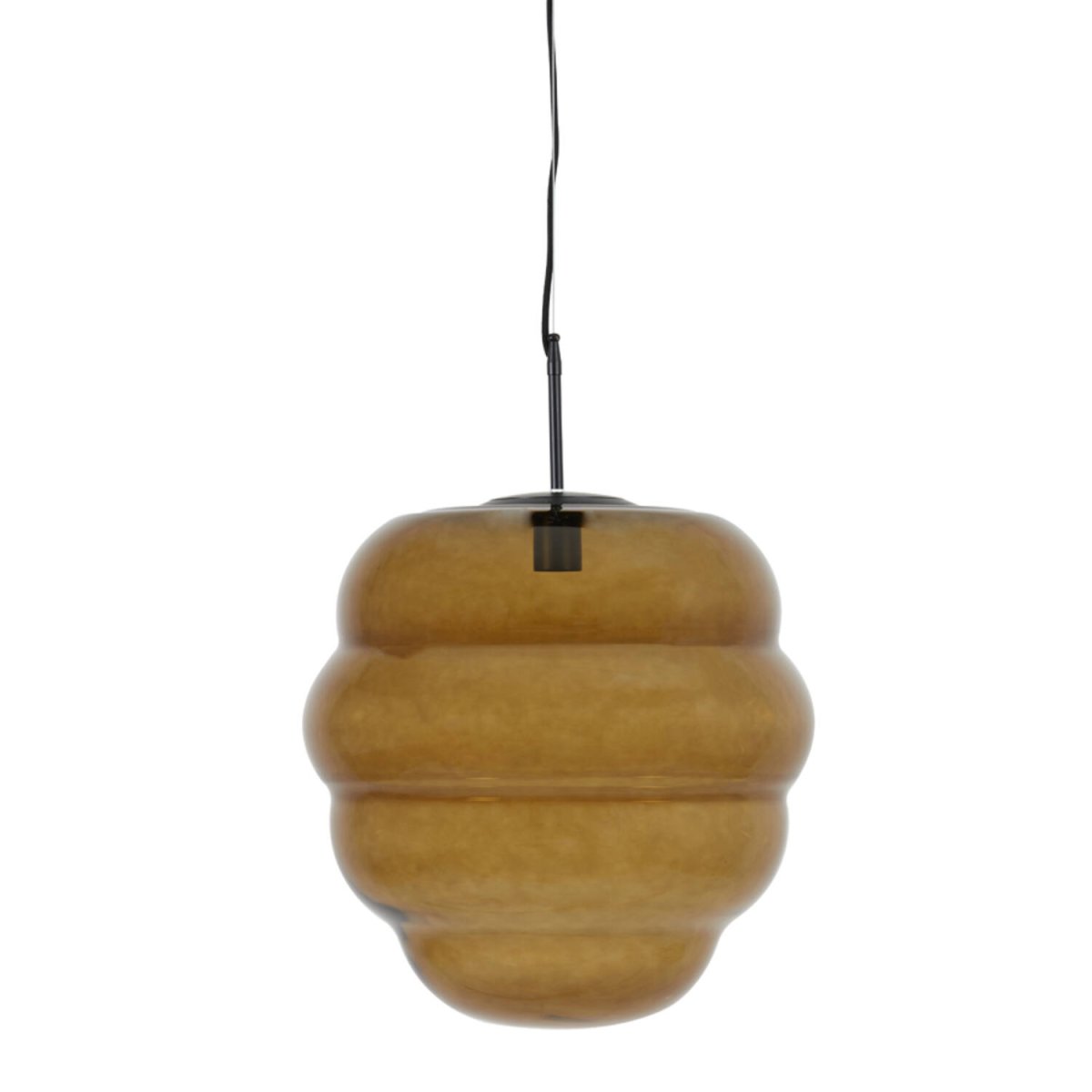 Misty Ø45 Brun suspension De Light & Living - Sa forme unique et son verre teinté diffusent une lumière douce et agréable, parfaite pour un intérieur moderne.