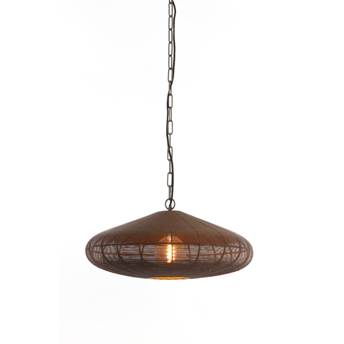 Bahoto Ø40 Brun foncé suspension De Light & Living - La lampe Bahoto séduit par son design à la fois rustique et élégant, avec son abat-jour entièrement réalisé en métal brun foncé.