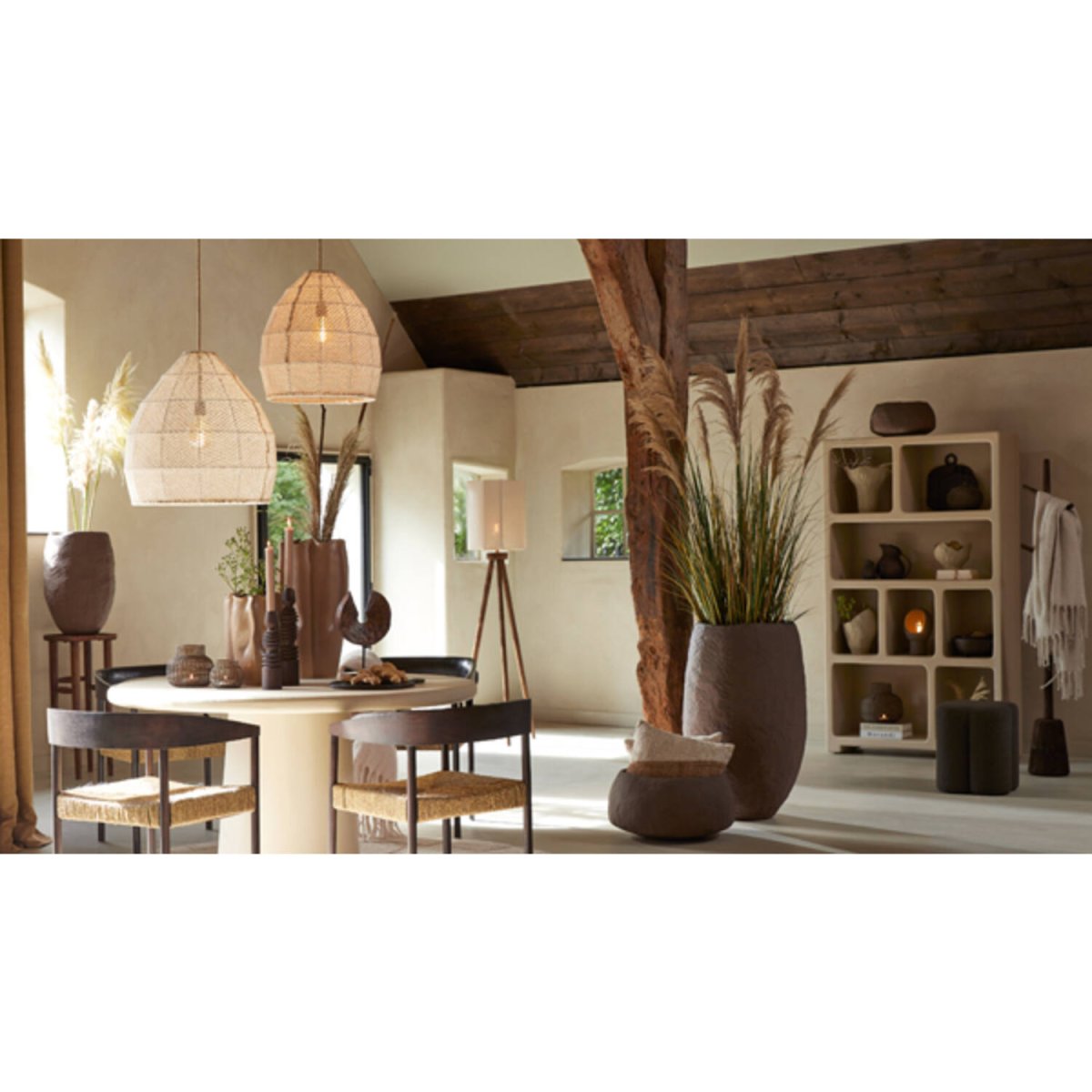 Makassar Ø50 Blanc crémeux suspension De Light & Living - 