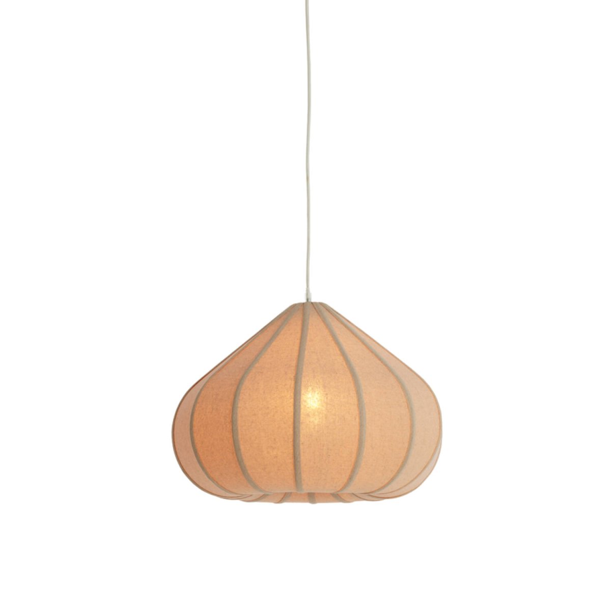 Zubeda Ø50 Brun suspension De Light & Living - Sa forme douce et organique cr&eacute;e une ambiance chaleureuse et s'int&egrave;gre parfaitement dans un d&eacute;cor moderne ou rustique.