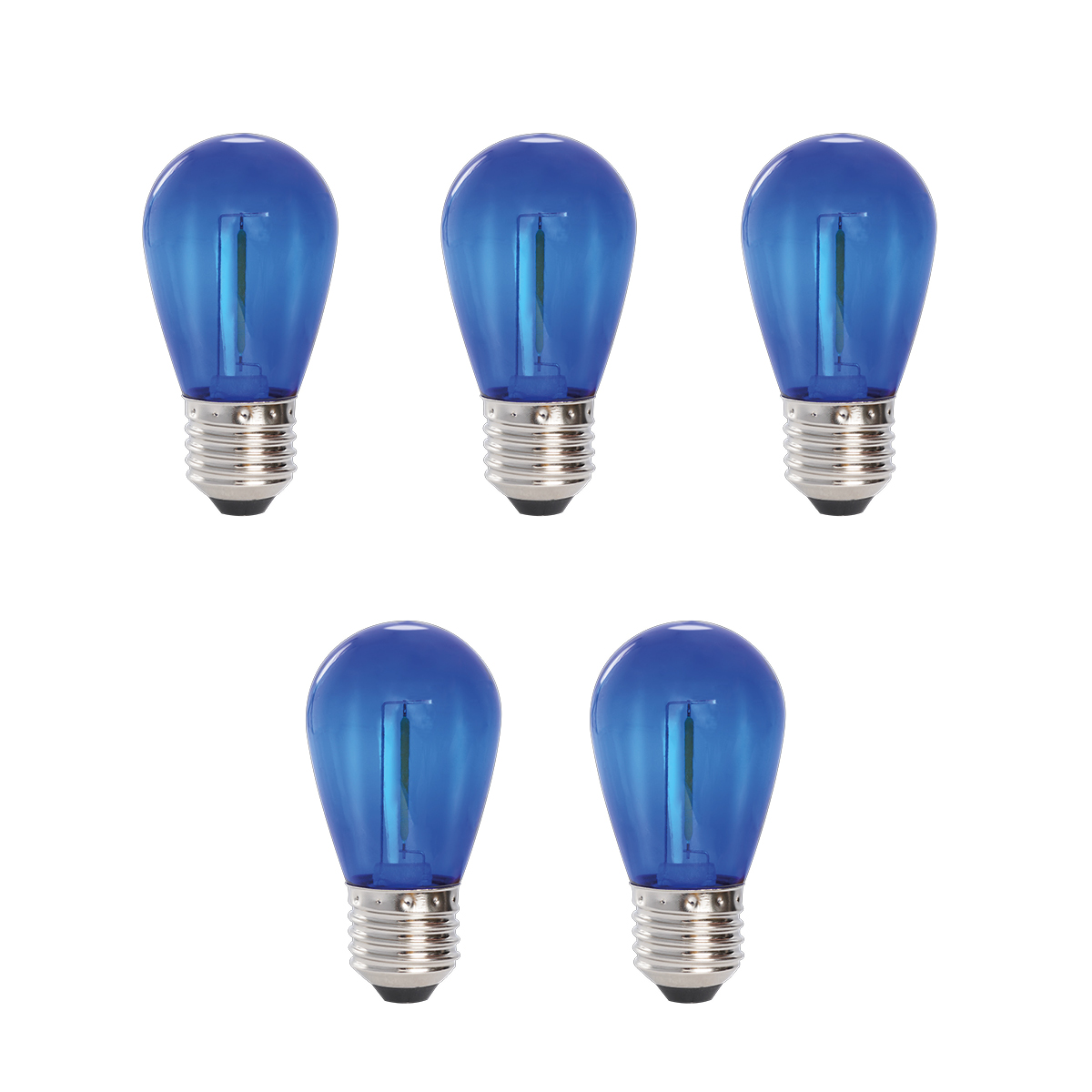 Deco bulb x 5 Bleu De Lightson - Cette ampoule décorative avec un élégant abat-jour bleu et une lumière chaude et douce est parfaite pour un éclairage de fête chaleureux.