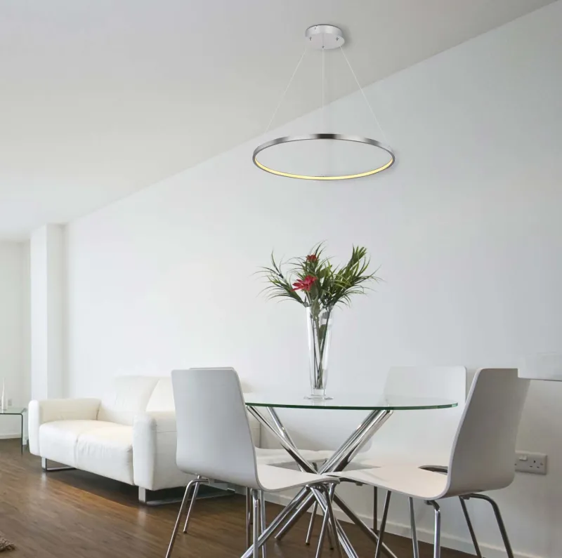 Ralph Ø60 Nickel suspension De Globo Lighting - Den moderna, runda takpendeln Ralph i matt nickel &auml;r en stilren blickf&aring;ngare i ditt hem.