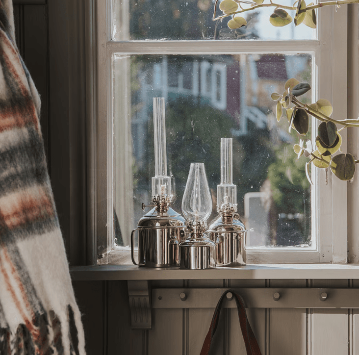 Kerosene lamp linné big Argent De Strömshaga - Convient &agrave; la m&egrave;che num&eacute;ro de pi&egrave;ce 116210 et au tube de br&ucirc;leur num&eacute;ro de pi&egrave;ce 121810G.