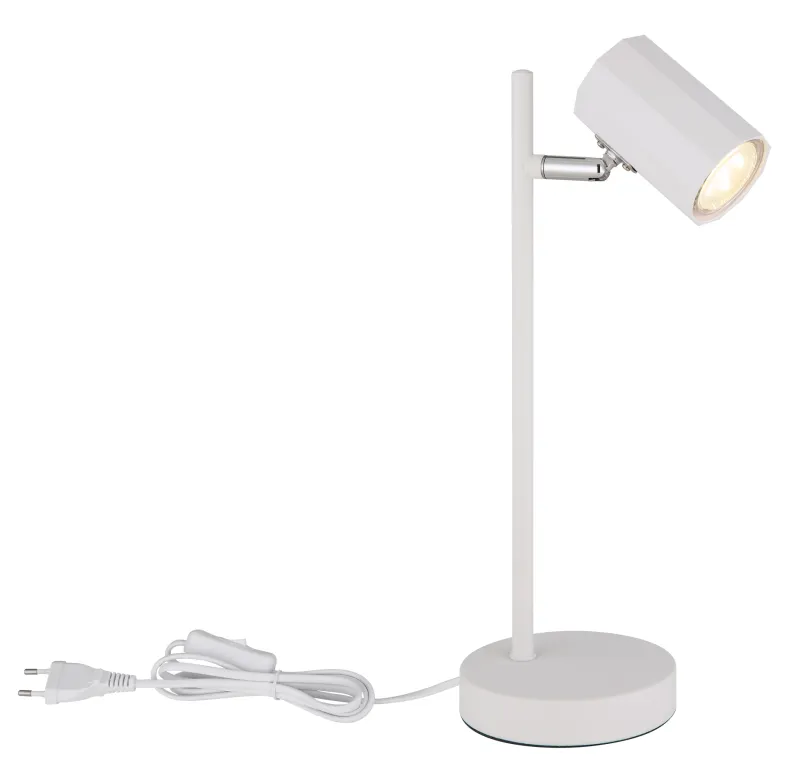 James 35cm Blanc lampe de bureau De Globo Lighting - James &auml;r en modern och funktionell bordslampa som imponerar b&aring;de estetiskt och tekniskt.