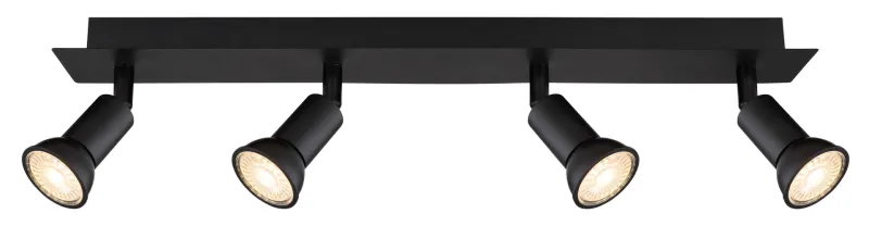 Drew 4 Noir spot De Globo Lighting - Drew &auml;r en stilren takspotlight som imponerar med sin enhetliga svarta design.